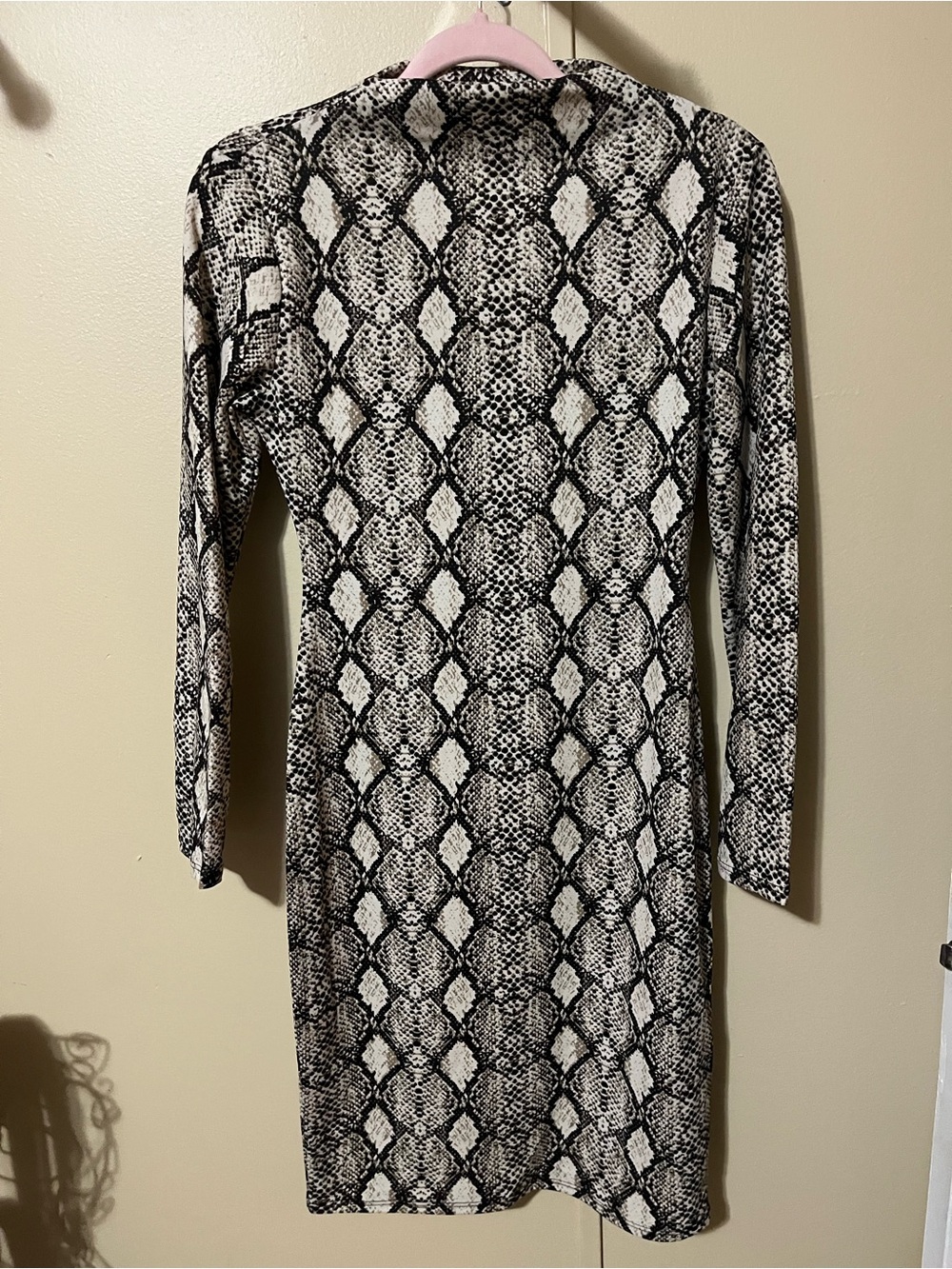 BLVD Black and White Snake Print Midi Dress